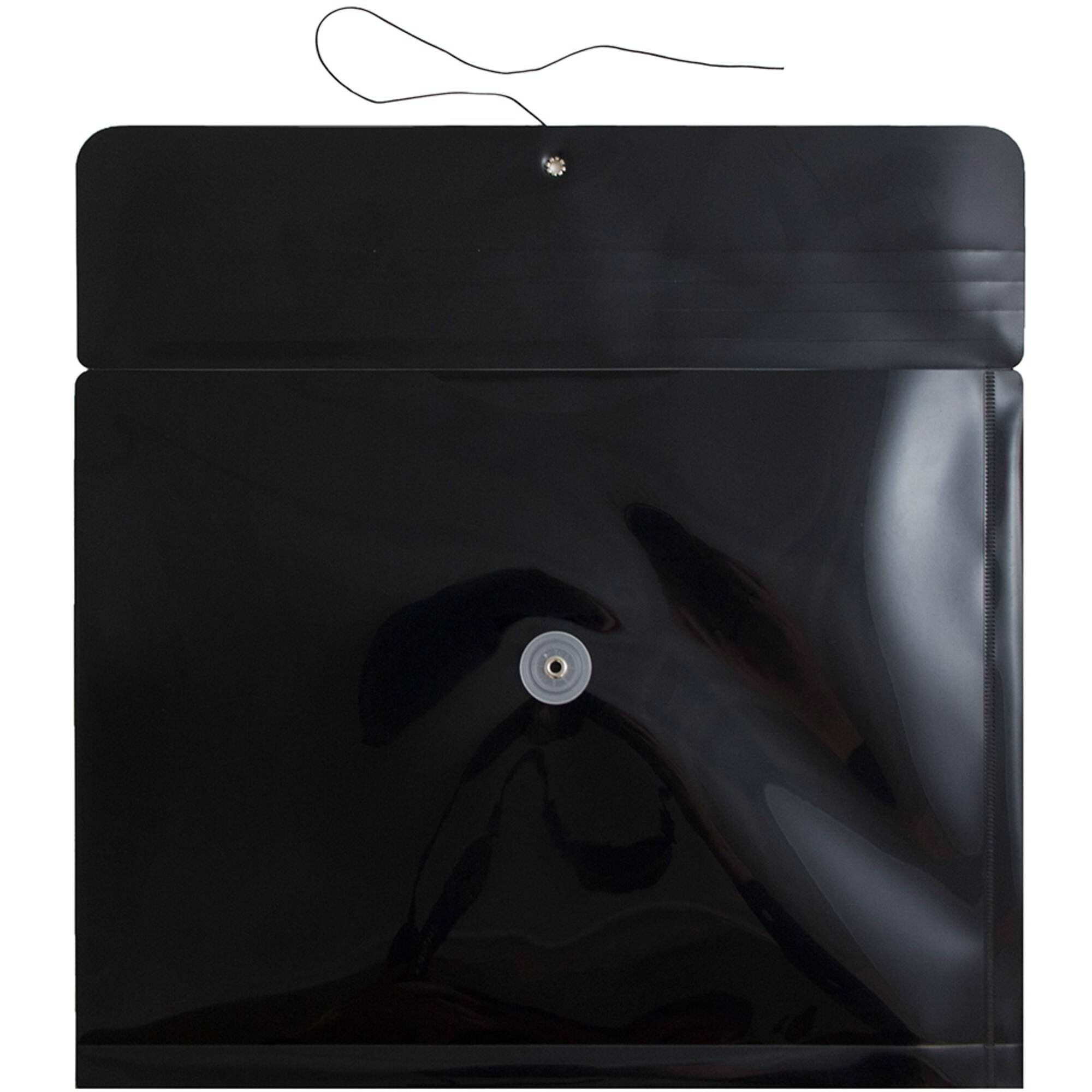 JAM Paper Letter Booklet Plastic Envelopes with Button & String Tie Closure